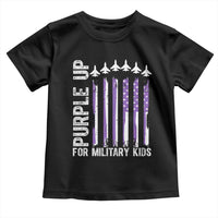 Purple Up For Military Kids Toddler T Shirt American Flag Air Force Military Child Month