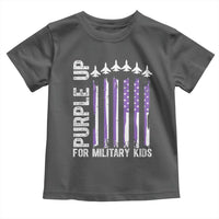 Purple Up For Military Kids Toddler T Shirt American Flag Air Force Military Child Month