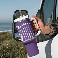 Purple Up For Military Kids Tumbler With Handle American Flag Air Force Military Child Month