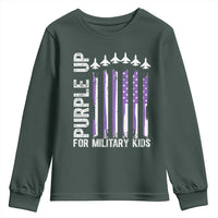 Purple Up For Military Kids Youth Sweatshirt American Flag Air Force Military Child Month