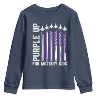 Purple Up For Military Kids Youth Sweatshirt American Flag Air Force Military Child Month