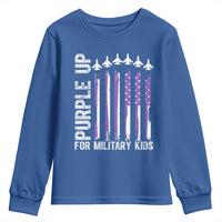 Purple Up For Military Kids Youth Sweatshirt American Flag Air Force Military Child Month