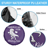 Purple Up For Military Kids Spare Tire Cover Military Child Month Dinosaur