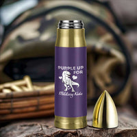 Purple Up For Military Kids Bullet Tumbler Military Child Month Dinosaur