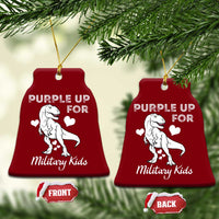 Purple Up For Military Kids Ceramic Ornament Military Child Month Dinosaur - Wonder Print Shop