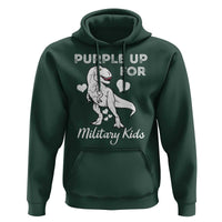 Purple Up For Military Kids Hoodie Military Child Month Dinosaur