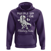 Purple Up For Military Kids Hoodie Military Child Month Dinosaur