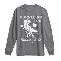 Purple Up For Military Kids Long Sleeve Shirt Military Child Month Dinosaur