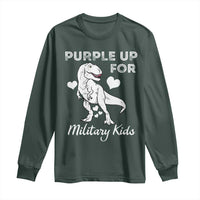 Purple Up For Military Kids Long Sleeve Shirt Military Child Month Dinosaur