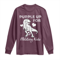 Purple Up For Military Kids Long Sleeve Shirt Military Child Month Dinosaur