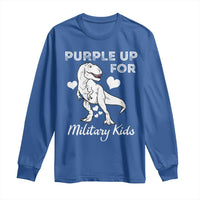 Purple Up For Military Kids Long Sleeve Shirt Military Child Month Dinosaur