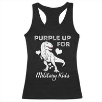 Purple Up For Military Kids Racerback Tank Top Military Child Month Dinosaur