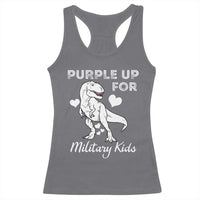 Purple Up For Military Kids Racerback Tank Top Military Child Month Dinosaur