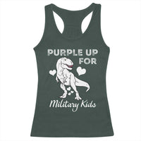 Purple Up For Military Kids Racerback Tank Top Military Child Month Dinosaur