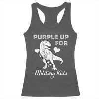 Purple Up For Military Kids Racerback Tank Top Military Child Month Dinosaur