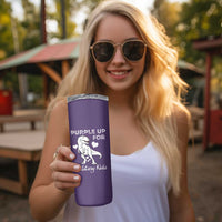 Purple Up For Military Kids Skinny Tumbler Military Child Month Dinosaur