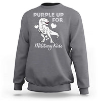 Purple Up For Military Kids Sweatshirt Military Child Month Dinosaur