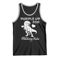 Purple Up For Military Kids Tank Top Military Child Month Dinosaur