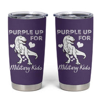 Purple Up For Military Kids Tumbler Cup Military Child Month Dinosaur