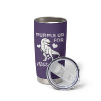 Purple Up For Military Kids Tumbler Cup Military Child Month Dinosaur