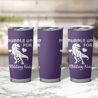 Purple Up For Military Kids Tumbler Cup Military Child Month Dinosaur