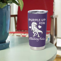 Purple Up For Military Kids Tumbler Cup Military Child Month Dinosaur
