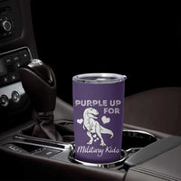 Purple Up For Military Kids Tumbler Cup Military Child Month Dinosaur