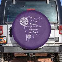 Purple Up For Military Kids Spare Tire Cover Brave Enough To Bloom Wherever We Land Month of Military Child