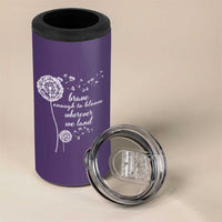 Purple Up For Military Kids 4 in 1 Can Cooler Tumbler Brave Enough To Bloom Wherever We Land Month of Military Child