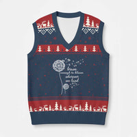 Purple Up For Military Kids V-Neck Knit Sweater Vest Brave Enough To Bloom Wherever We Land Month of Military Child - Wonder Print Shop