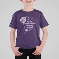 Purple Up For Military Kids T Shirt For Kid Brave Enough To Bloom Wherever We Land Month of Military Child