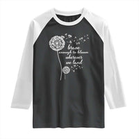 Purple Up For Military Kids Raglan Shirt Brave Enough To Bloom Wherever We Land Month of Military Child