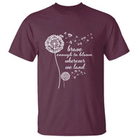 Purple Up For Military Kids T Shirt Brave Enough To Bloom Wherever We Land Month of Military Child