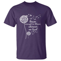 Purple Up For Military Kids T Shirt Brave Enough To Bloom Wherever We Land Month of Military Child