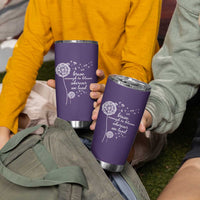 Purple Up For Military Kids Tumbler Cup Brave Enough To Bloom Wherever We Land Month of Military Child
