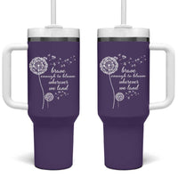 Purple Up For Military Kids Tumbler With Handle Brave Enough To Bloom Wherever We Land Month of Military Child