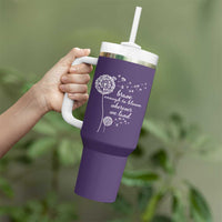 Purple Up For Military Kids Tumbler With Handle Brave Enough To Bloom Wherever We Land Month of Military Child