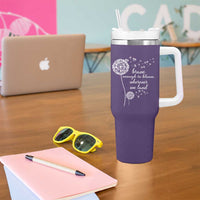 Purple Up For Military Kids Tumbler With Handle Brave Enough To Bloom Wherever We Land Month of Military Child