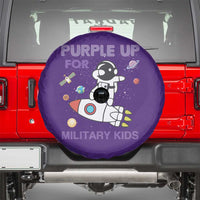 Purple Up For Military Kids Spare Tire Cover Military Child Month Astronaut Outer Space