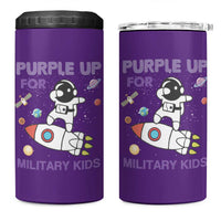 Purple Up For Military Kids 4 in 1 Can Cooler Tumbler Military Child Month Astronaut Outer Space
