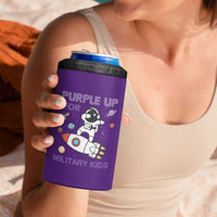 Purple Up For Military Kids 4 in 1 Can Cooler Tumbler Military Child Month Astronaut Outer Space