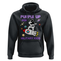 Purple Up For Military Kids Hoodie Military Child Month Astronaut Outer Space