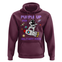 Purple Up For Military Kids Hoodie Military Child Month Astronaut Outer Space
