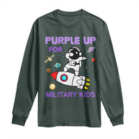 Purple Up For Military Kids Long Sleeve Shirt Military Child Month Astronaut Outer Space