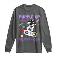 Purple Up For Military Kids Long Sleeve Shirt Military Child Month Astronaut Outer Space