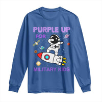 Purple Up For Military Kids Long Sleeve Shirt Military Child Month Astronaut Outer Space