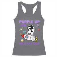 Purple Up For Military Kids Racerback Tank Top Military Child Month Astronaut Outer Space