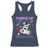 Purple Up For Military Kids Racerback Tank Top Military Child Month Astronaut Outer Space