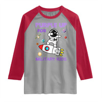 Purple Up For Military Kids Raglan Shirt Military Child Month Astronaut Outer Space