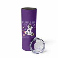 Purple Up For Military Kids Skinny Tumbler Military Child Month Astronaut Outer Space